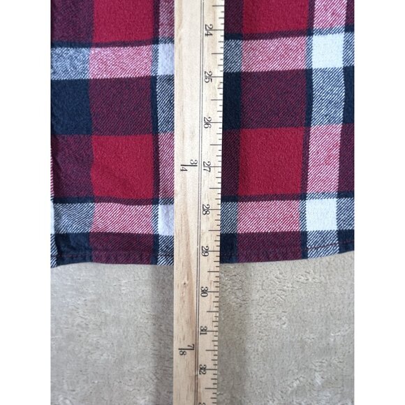 Jachs Flannel Shirt Red Plaid Men's Sz XL Button Up Long Sleeve Casual Holidays - Picture 4 of 6